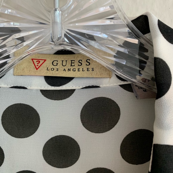 GUESS Sheer Polka Dot Blouse - Picture 3 of 4